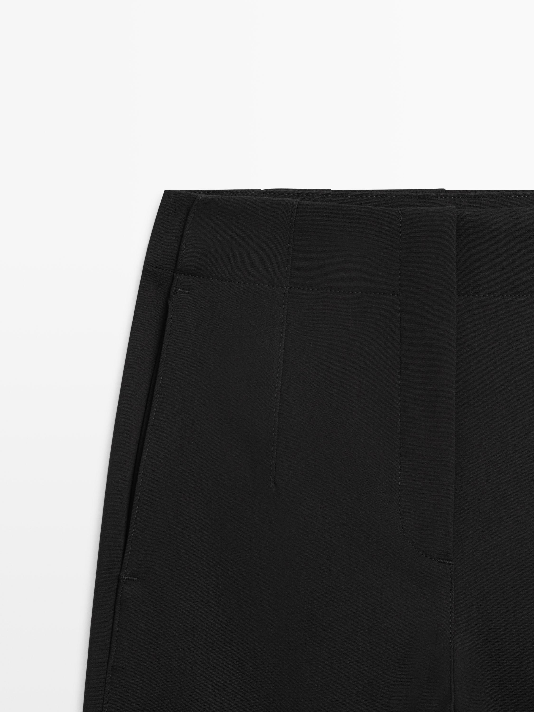Technical cotton blend trousers